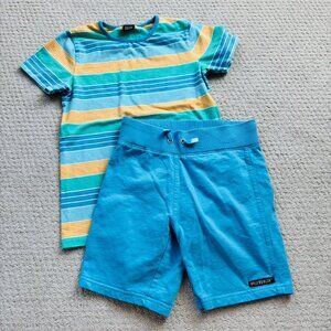 Viller Valla blue stripe shorts set